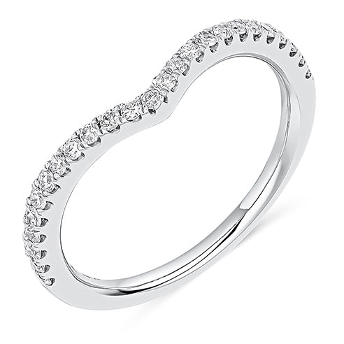 Round Brilliant Cut Micro Set Shaped Half Eternity Ring 0.25ct