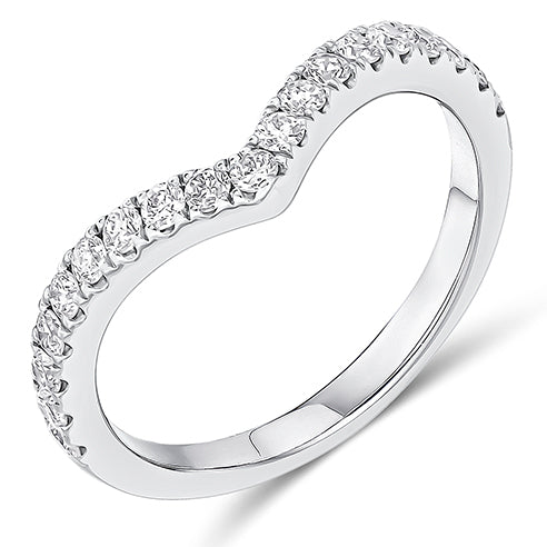 Round Brilliant Cut Micro Set Shaped Half Eternity Ring 0.45ct