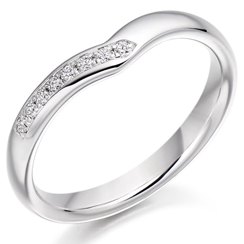 Round Brilliant Cut Shaped Channel Set Quarter Set Shaped Eternity Ring 0.10ct