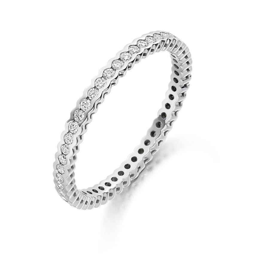 Round Brilliant Cut Rubover Set Full Eternity Ring 0.35ct