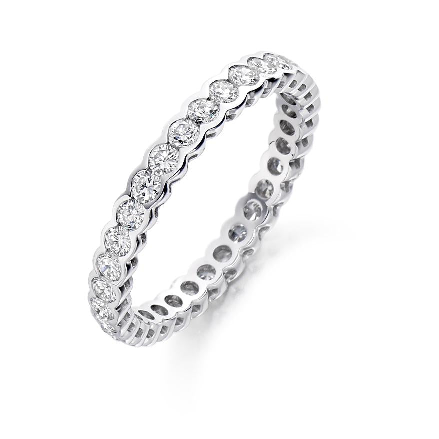 Round Brilliant Cut Rubover Set Full Eternity Ring 1.00ct