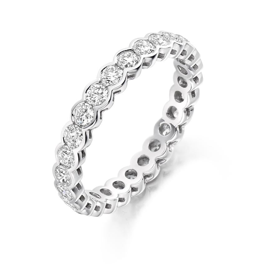 Round Brilliant Cut Rubover Set Full Eternity Ring 1.50ct