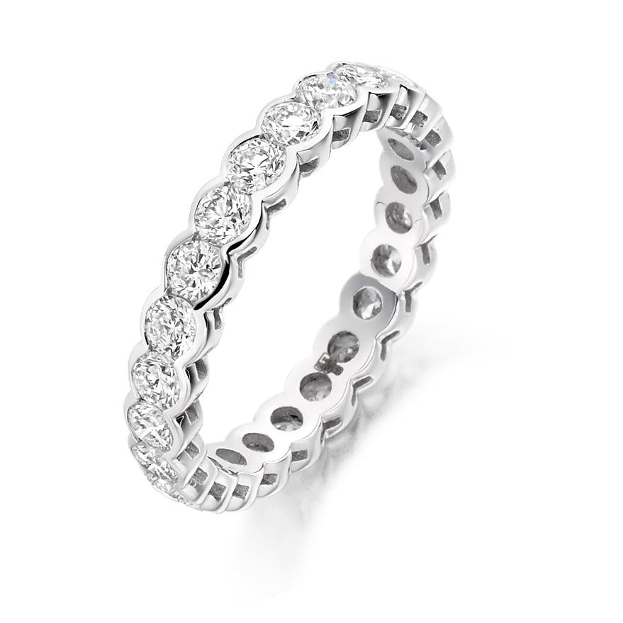 Round Brilliant Cut Rubover Set Full Eternity Ring 2.00ct