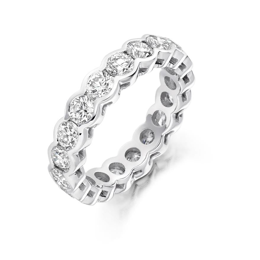 Round Brilliant Cut Rubover Set Full Eternity Ring 3.00ct