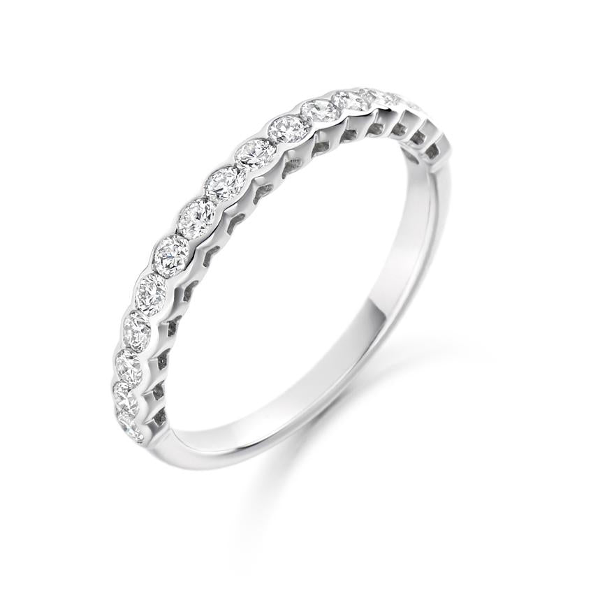 Round Brilliant Cut Rubover Set Half Eternity Ring 0.50ct